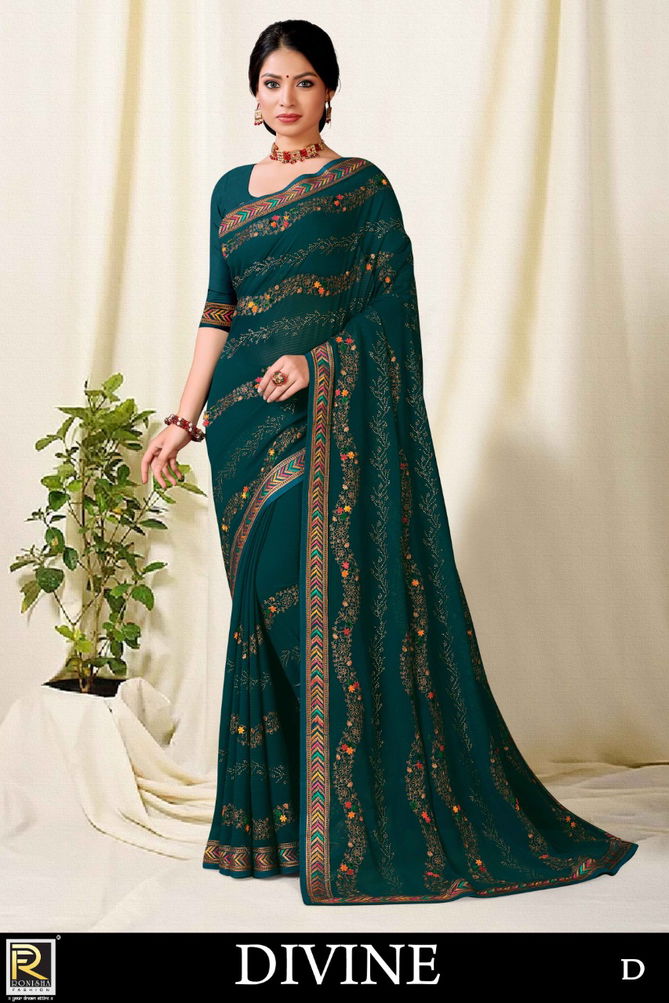 Ronisha Divine Festive Wear Wholesale Designer Saree Catalog
